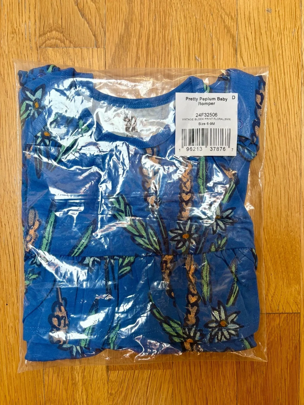NWT Tea Floral Peplum Baby Romper 6-9M